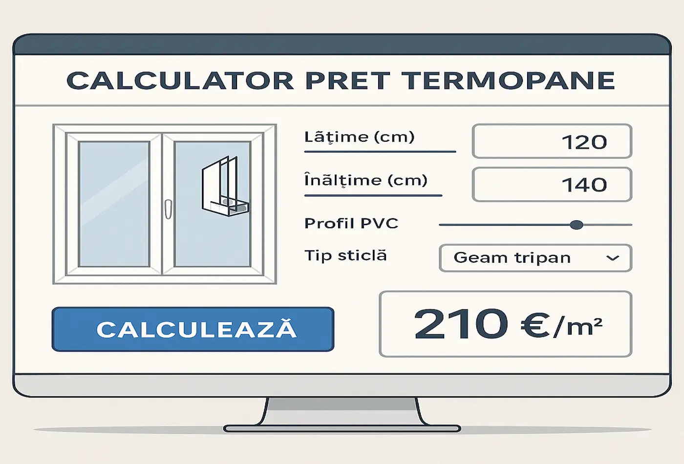 Calculator pret termopane