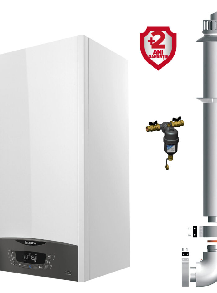 Ariston Clas One+ WiFi 24 kW Centrala termica combi cu Filtru anti-magnetita Salus MD34S si Pachet extragarantie centrale Ariston gama One, +2 ani Ariston Clas One+ WiFi 24 kW Centrala termica combi cu Filtru anti-magnetita Salus MD34S si Pachet extragarantie centrale Ariston gama One, +2 ani